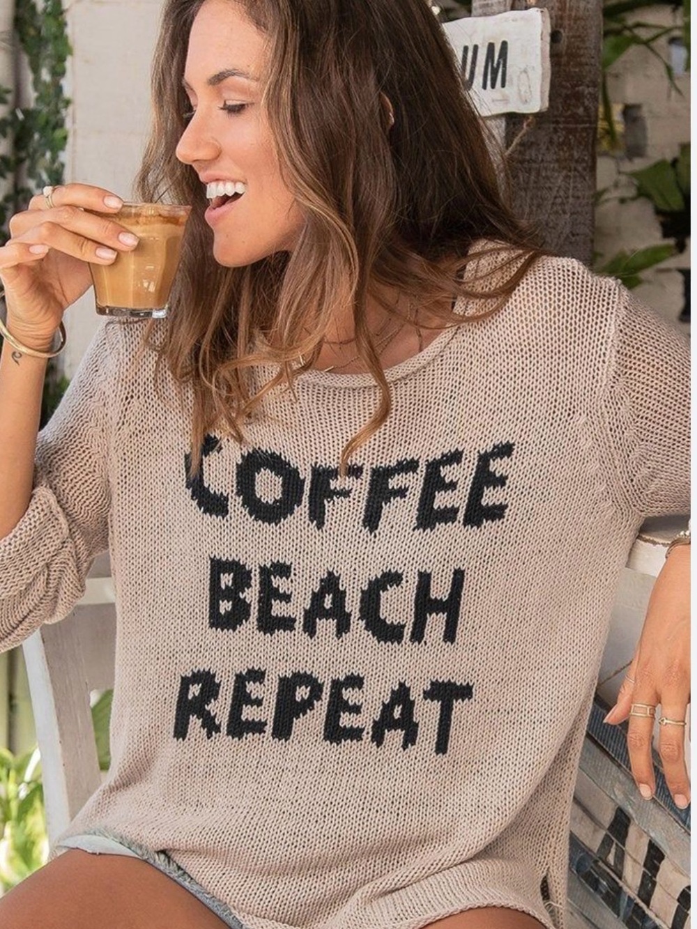 WOODEN SHIPS COFFEE BEACH SZ XL ROLLNECK COTTON BEACHY VACATION